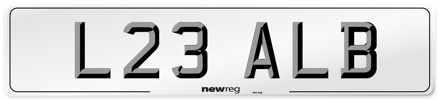 L23 ALB Front Number Plate