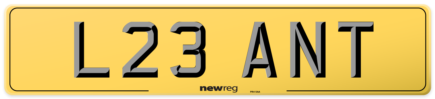 L23 ANT Rear Number Plate
