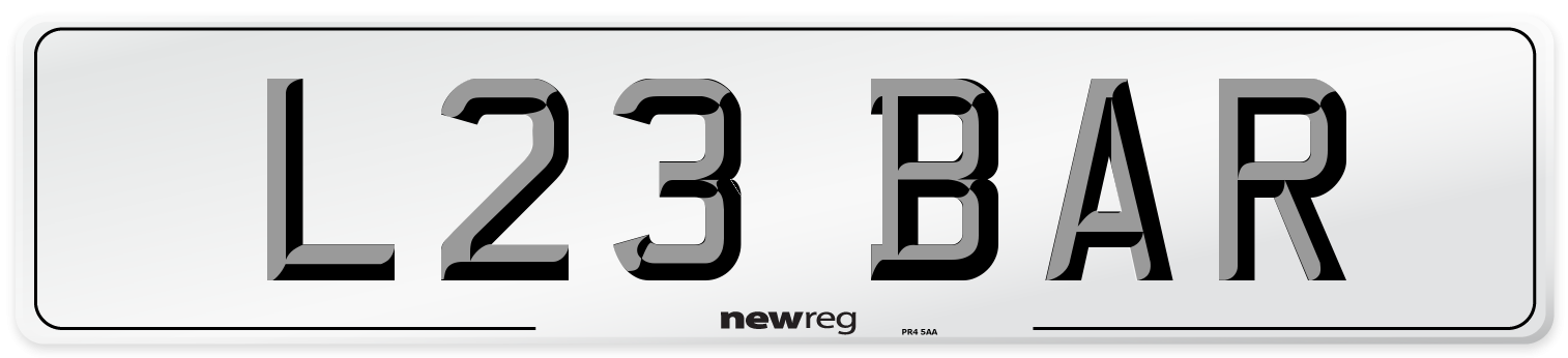 L23 BAR Front Number Plate
