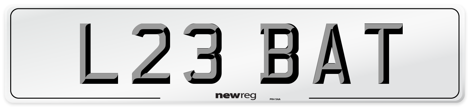 L23 BAT Front Number Plate