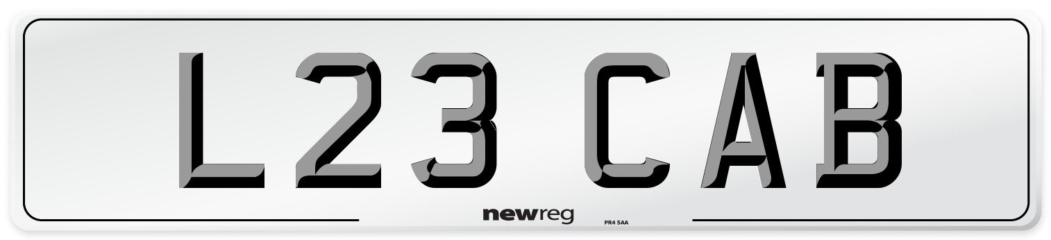 L23 CAB Front Number Plate