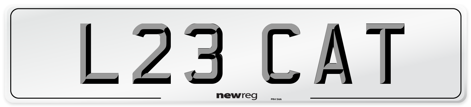 L23 CAT Front Number Plate
