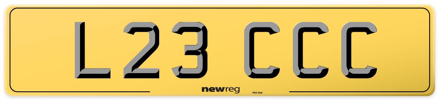 L23 CCC Rear Number Plate