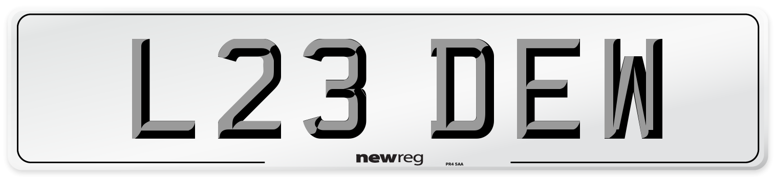 L23 DEW Front Number Plate
