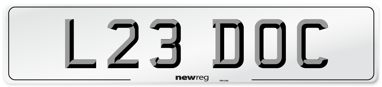 L23 DOC Front Number Plate