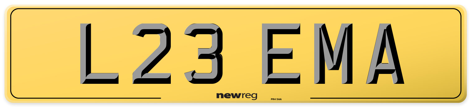 L23 EMA Rear Number Plate