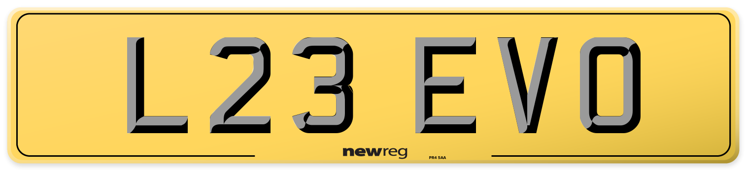 L23 EVO Rear Number Plate
