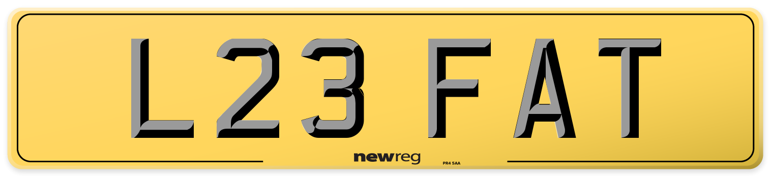 L23 FAT Rear Number Plate
