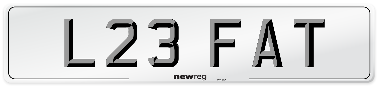 L23 FAT Front Number Plate