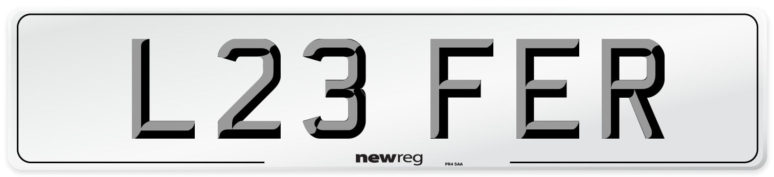 L23 FER Front Number Plate