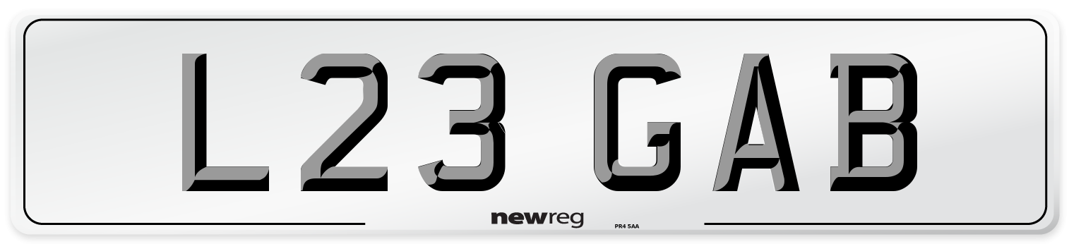 L23 GAB Front Number Plate