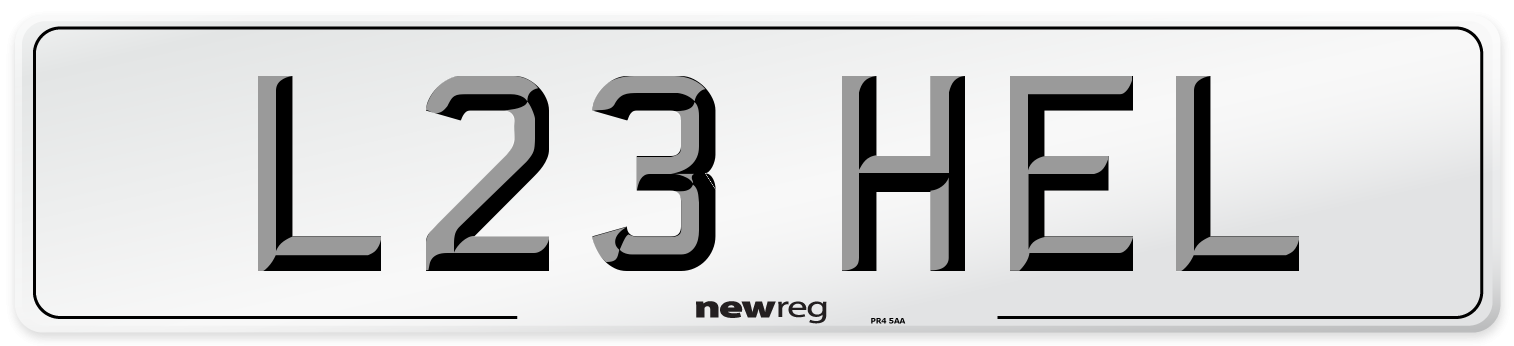L23 HEL Front Number Plate