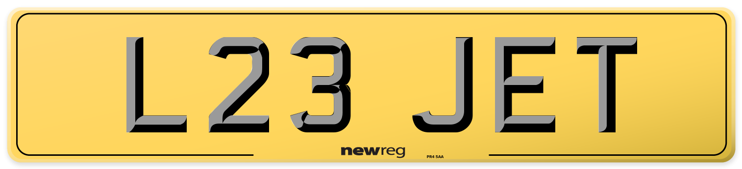 L23 JET Rear Number Plate