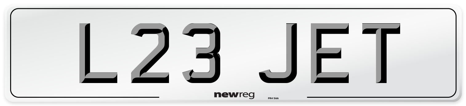 L23 JET Front Number Plate