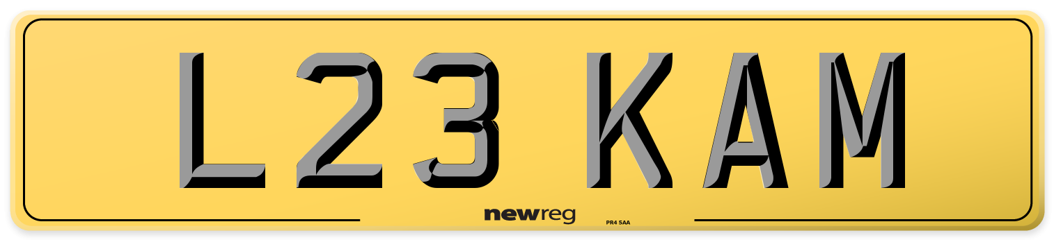 L23 KAM Rear Number Plate