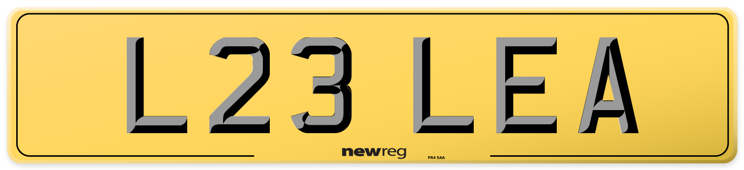 L23 LEA Rear Number Plate