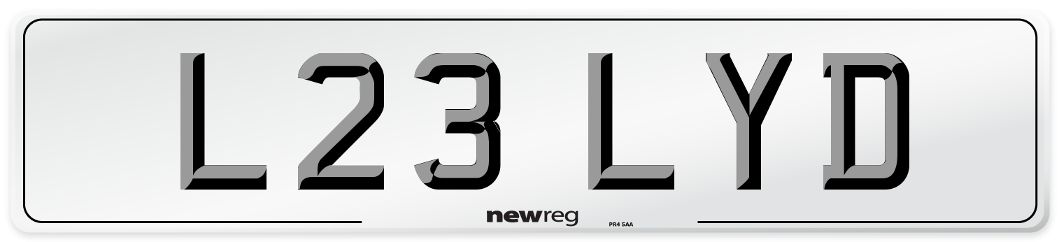 L23 LYD Front Number Plate