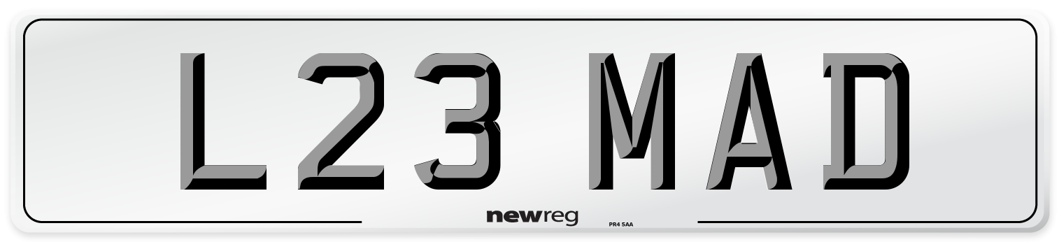 L23 MAD Front Number Plate