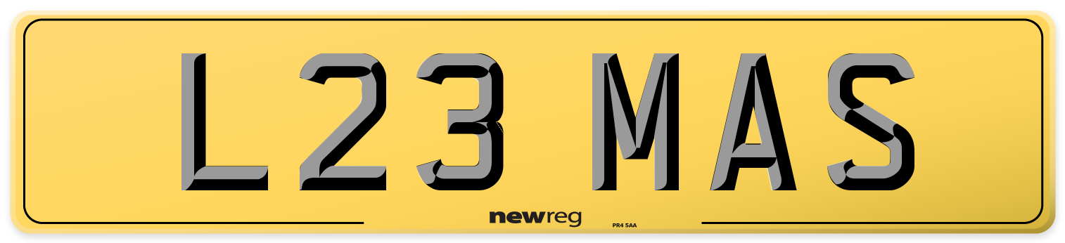 L23 MAS Rear Number Plate