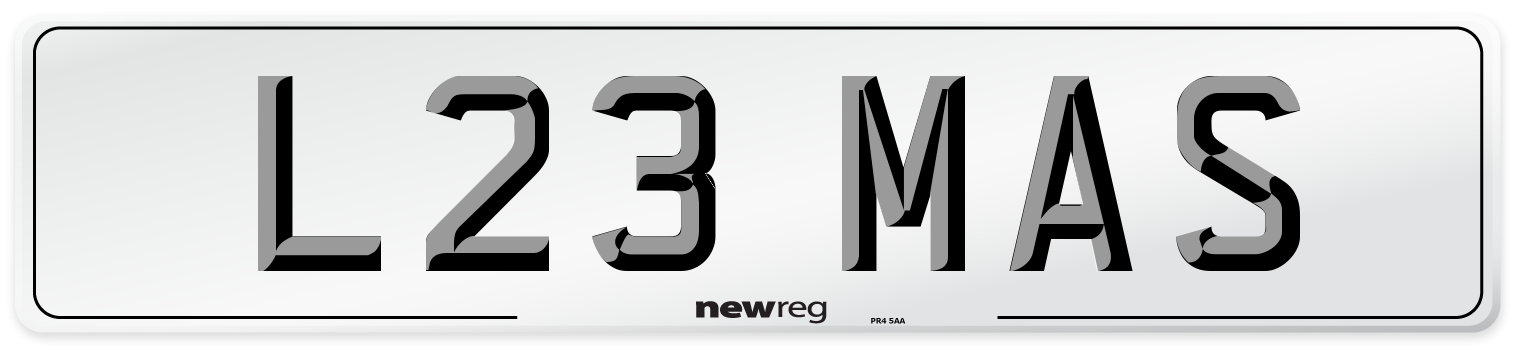 L23 MAS Front Number Plate