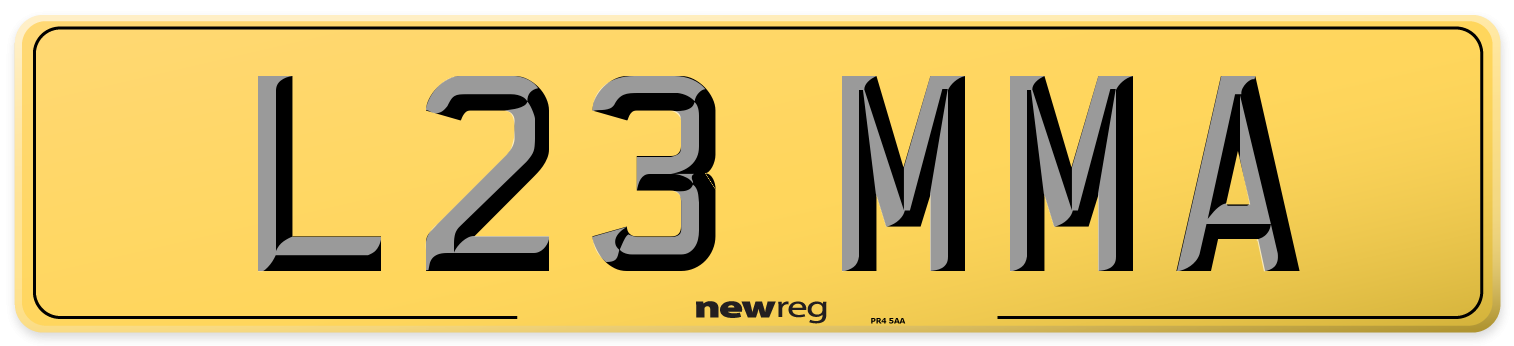 L23 MMA Rear Number Plate