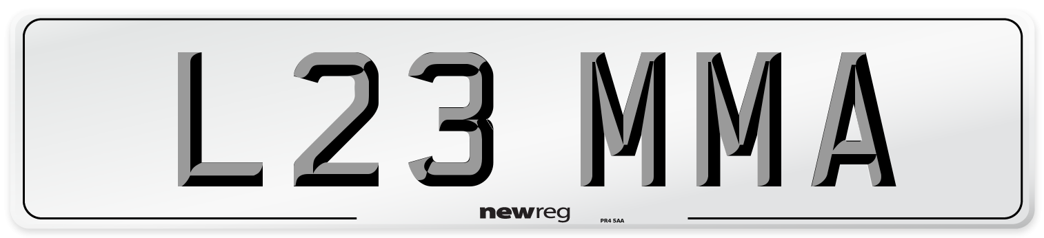 L23 MMA Front Number Plate