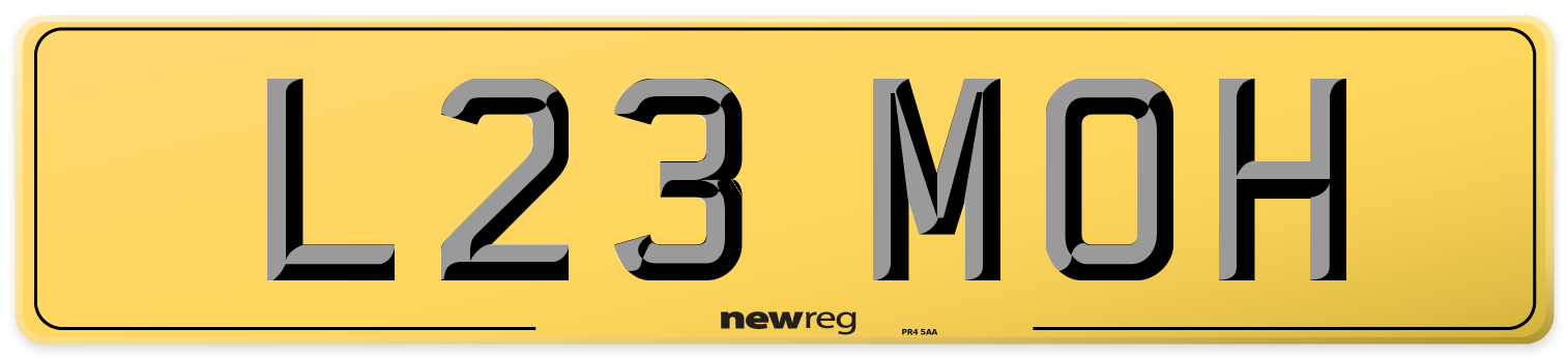 L23 MOH Rear Number Plate