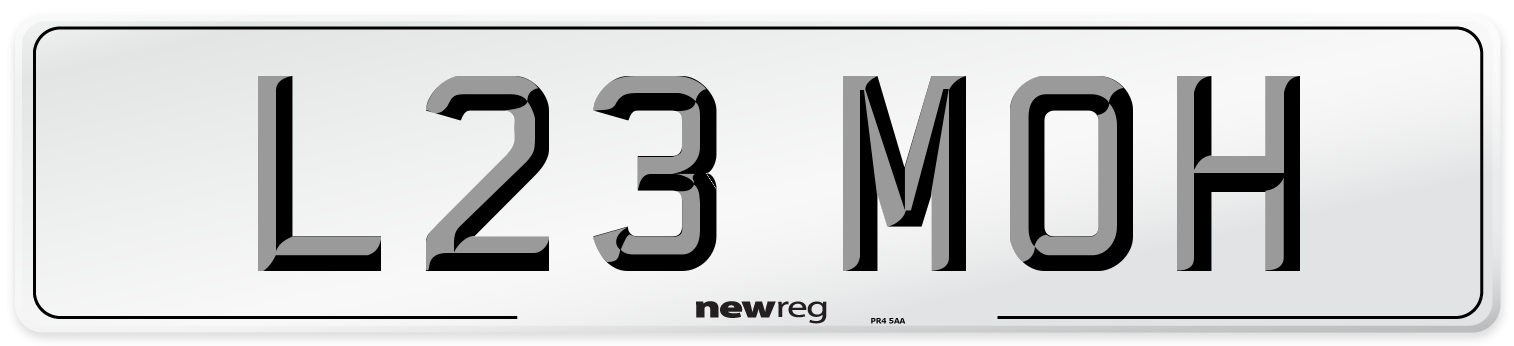 L23 MOH Front Number Plate