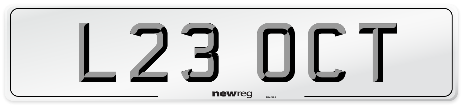L23 OCT Front Number Plate