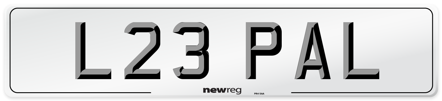 L23 PAL Front Number Plate