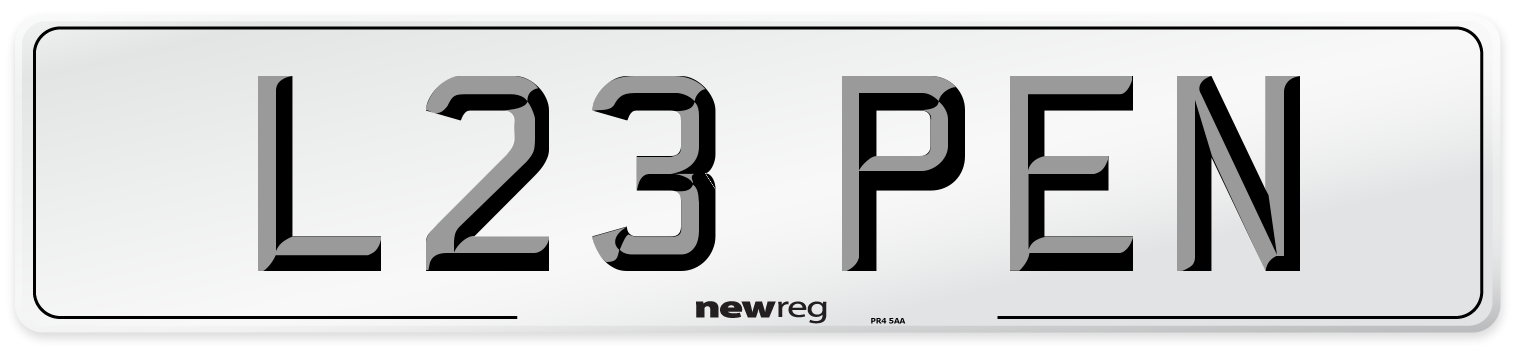 L23 PEN Front Number Plate
