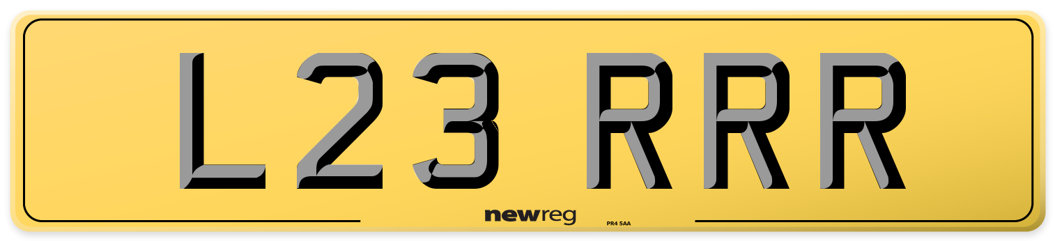 L23 RRR Rear Number Plate