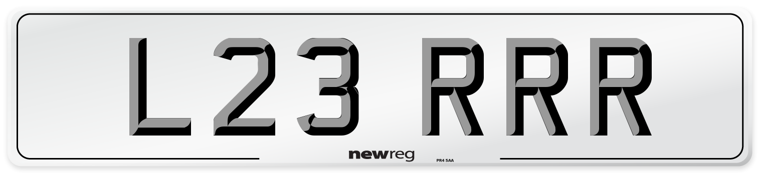 L23 RRR Front Number Plate