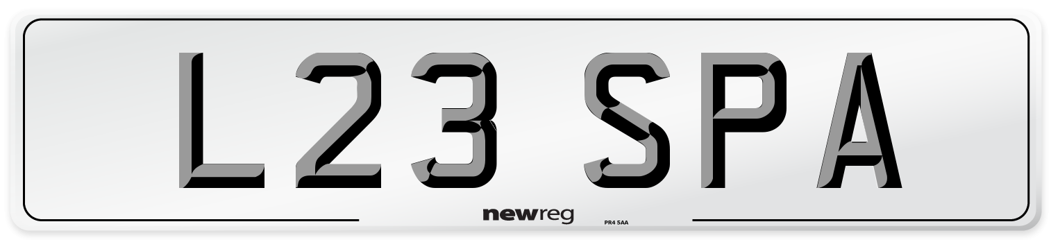 L23 SPA Front Number Plate