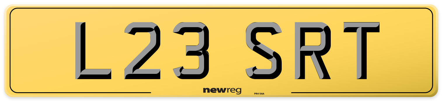 L23 SRT Rear Number Plate