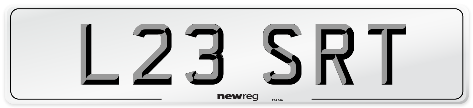 L23 SRT Front Number Plate