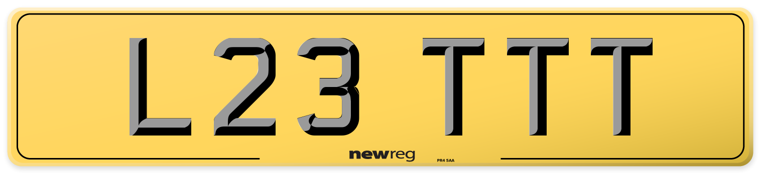L23 TTT Rear Number Plate