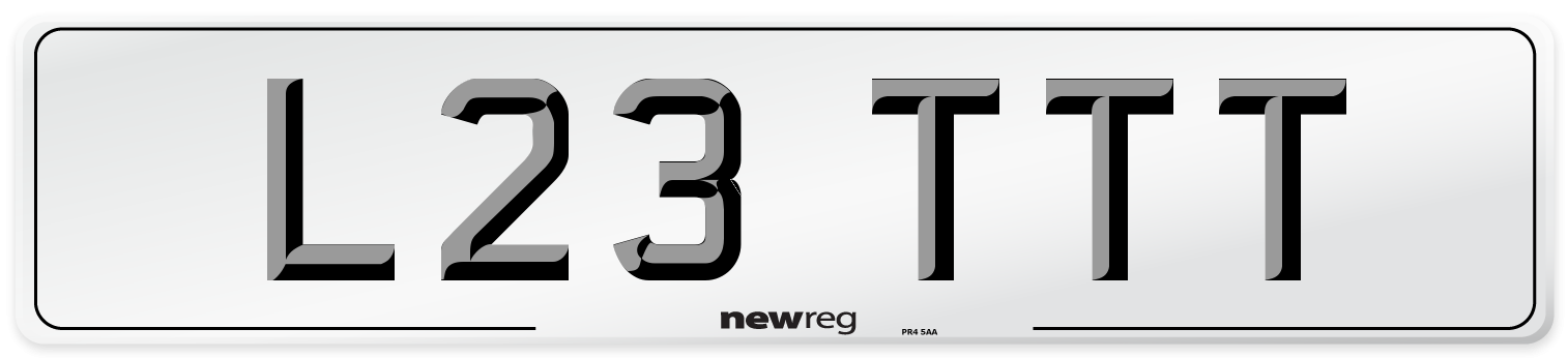 L23 TTT Front Number Plate