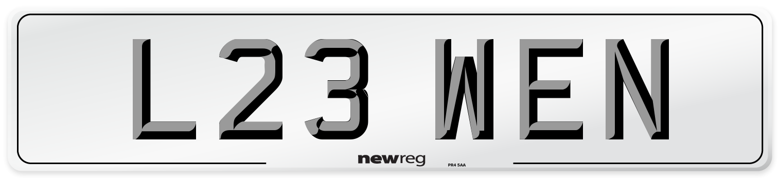 L23 WEN Front Number Plate