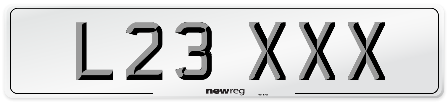L23 XXX Front Number Plate
