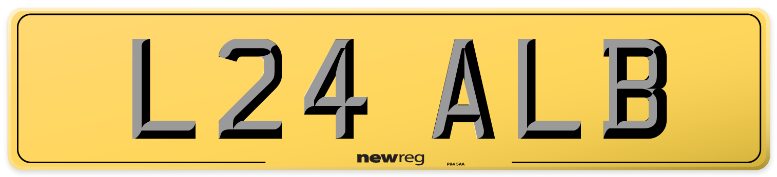 L24 ALB Rear Number Plate