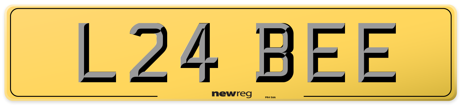 L24 BEE Rear Number Plate