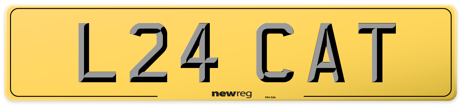 L24 CAT Rear Number Plate