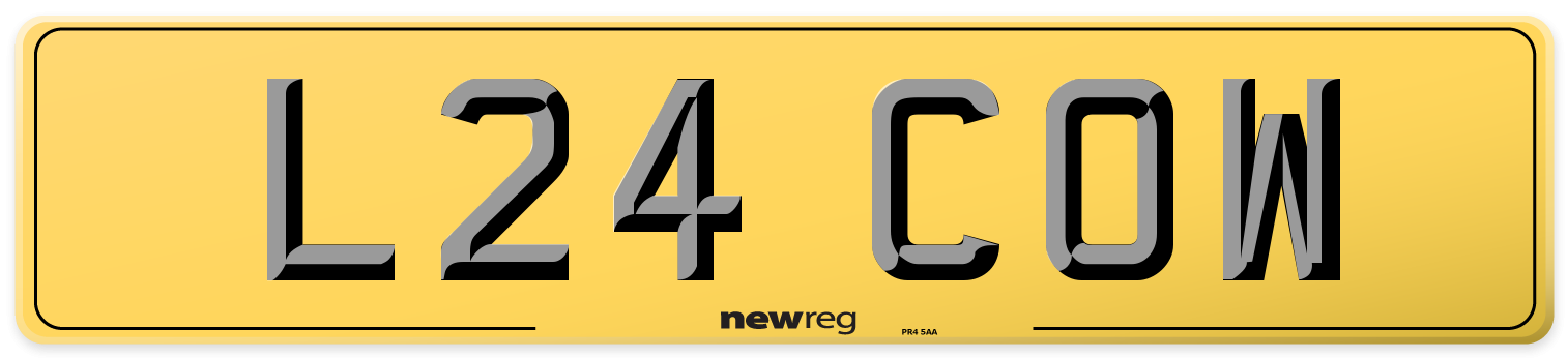 L24 COW Rear Number Plate