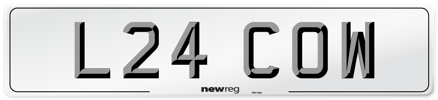 L24 COW Front Number Plate