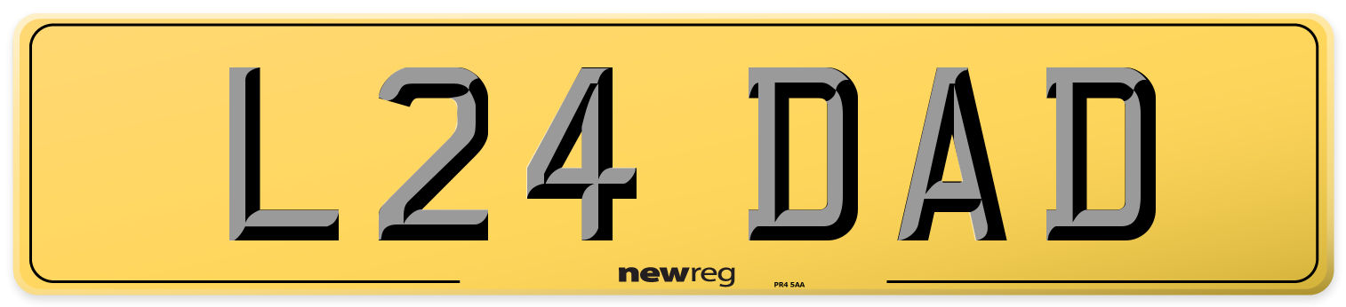 L24 DAD Rear Number Plate