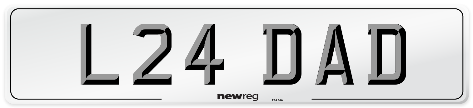 L24 DAD Front Number Plate