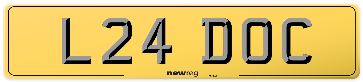 L24 DOC Rear Number Plate