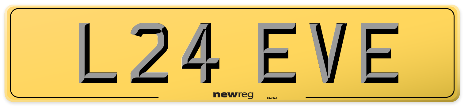 L24 EVE Rear Number Plate