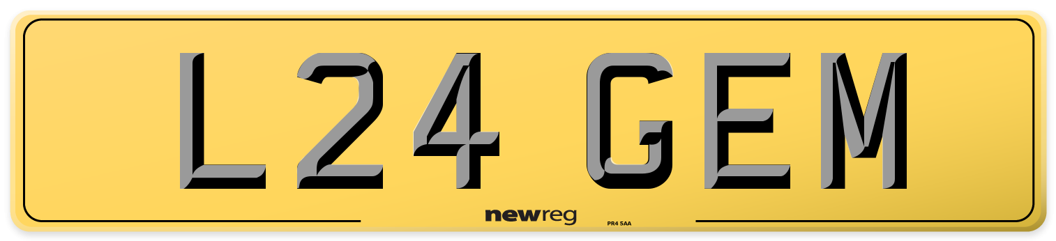 L24 GEM Rear Number Plate